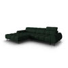 ELEKTRISCHES-ECKSOFA links Alyse aus strukturiertem Stoff dunkelgrün 5 Sitzplätze - Dunkelgrün, Textil (188/295cm) - Micadoni