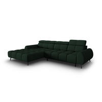 ELEKTRISCHES-ECKSOFA links Alyse aus strukturiertem Stoff dunkelgrün 5 Sitzplätze - Dunkelgrün, Textil (188/295cm) - Micadoni