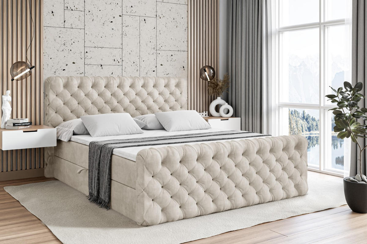BOXBETT BOXI8-Z - 180x200 cm - H3 - Ecru - Ecru, Holzwerkstoff (180/200cm) - ALTDECOR