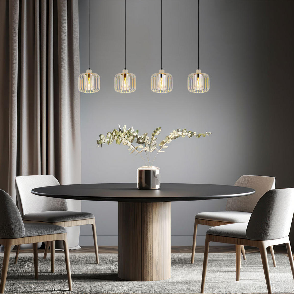 HÄNGELEUCHTE ALFRED Metall Sand - Bernsteinfarben, Glas (108/18/120cm) - Globo Lighting