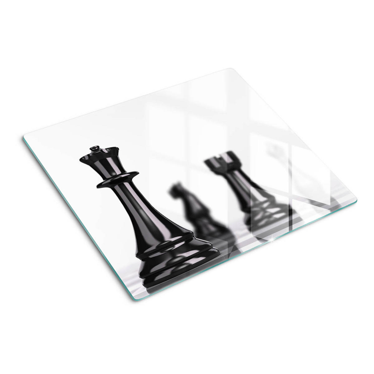 GLASPLATTE 60x52 cm Schachfigur - Schwarz, Glas (60/0.4/52cm) - TULUP