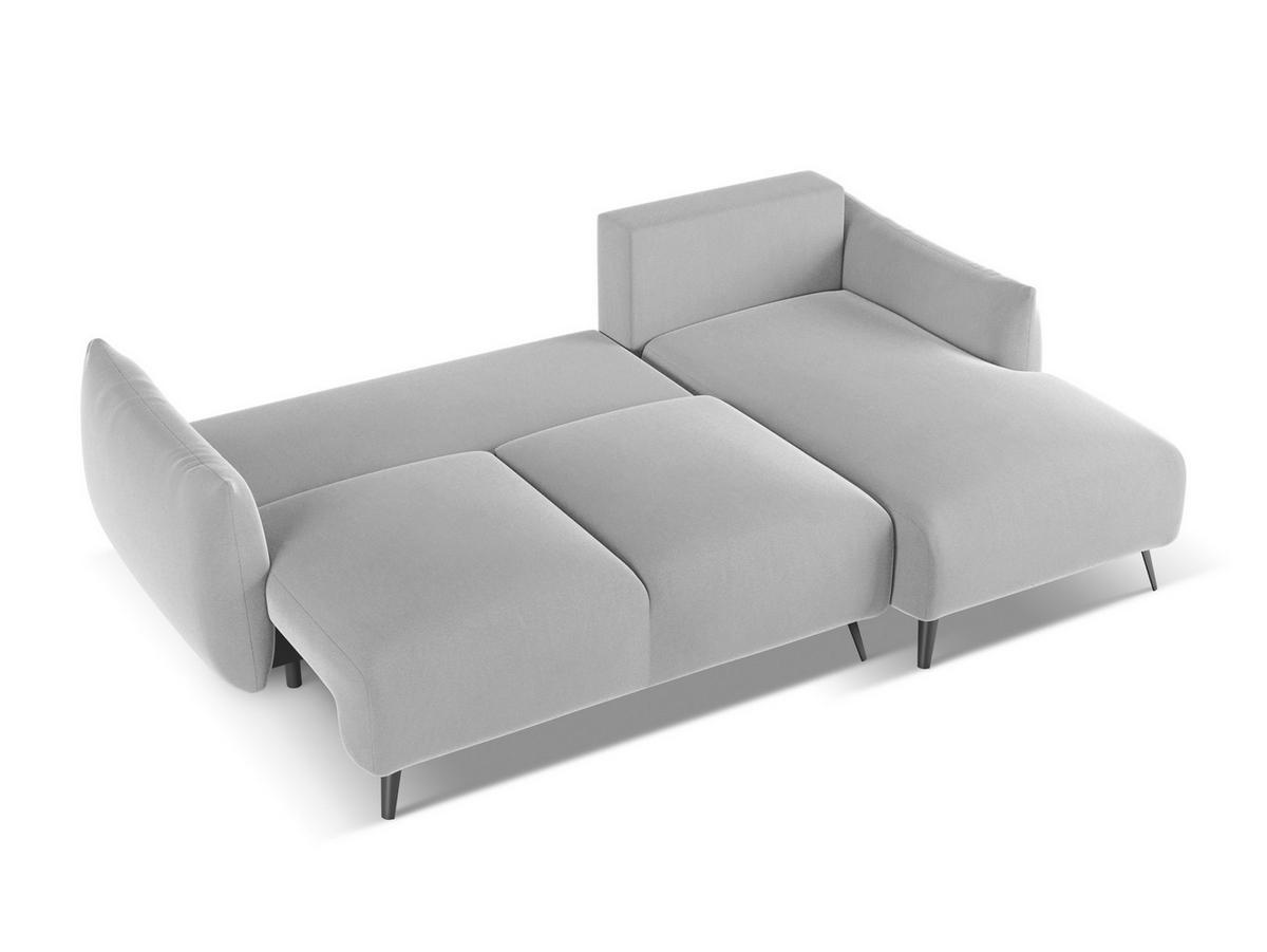 3-SITZER SOFA mit Schlaffunktion Samt Stoff Grau - Dunkelgrau/Schwarz, Kunststoff/Textil (255/85/105cm) - Makamii