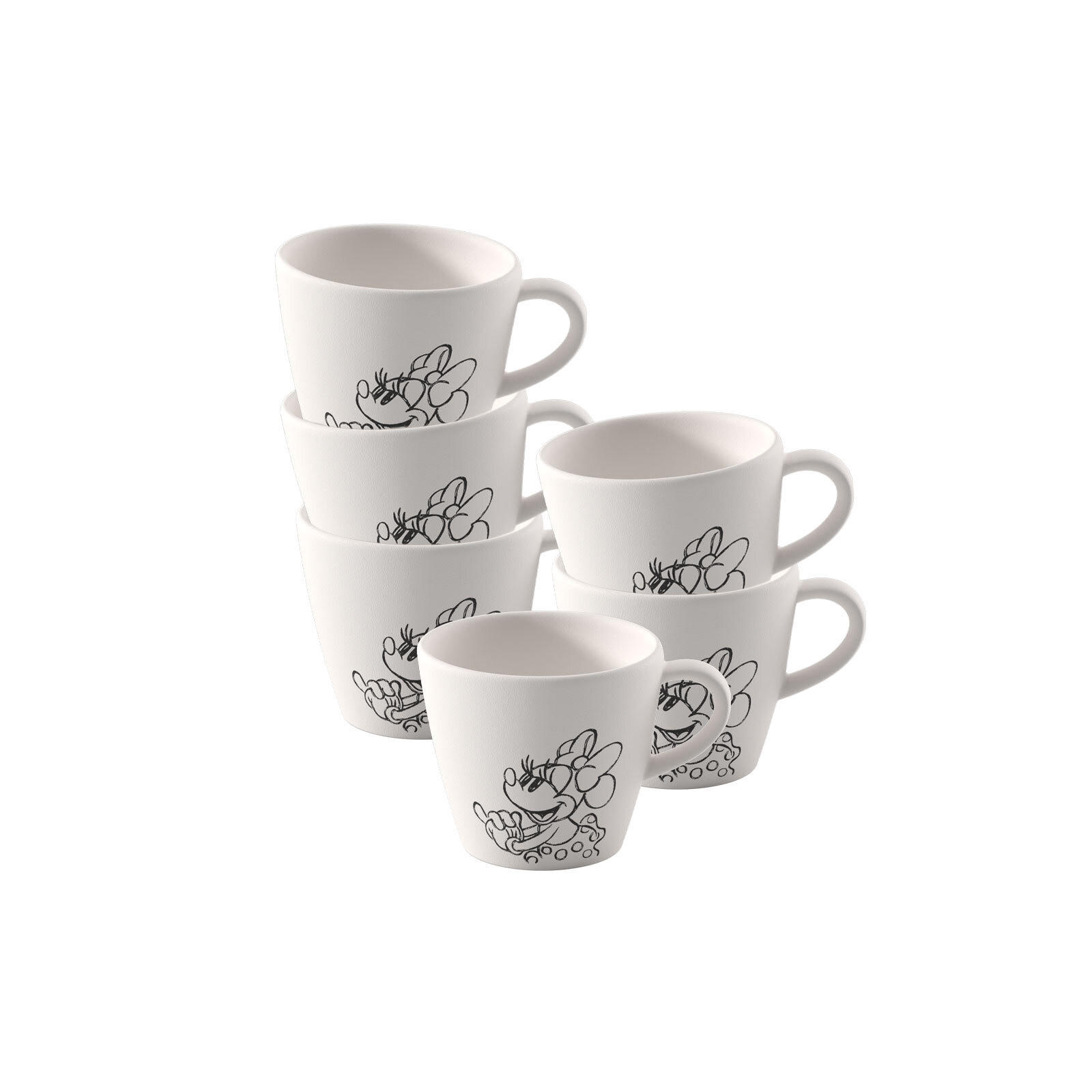 ESPRESSOTASSEN Manufacture Rock blanc - Mickey Mouse weiß 60 ml 6er Set - Weiß, Keramik (0.06L) - Villeroy & Boch