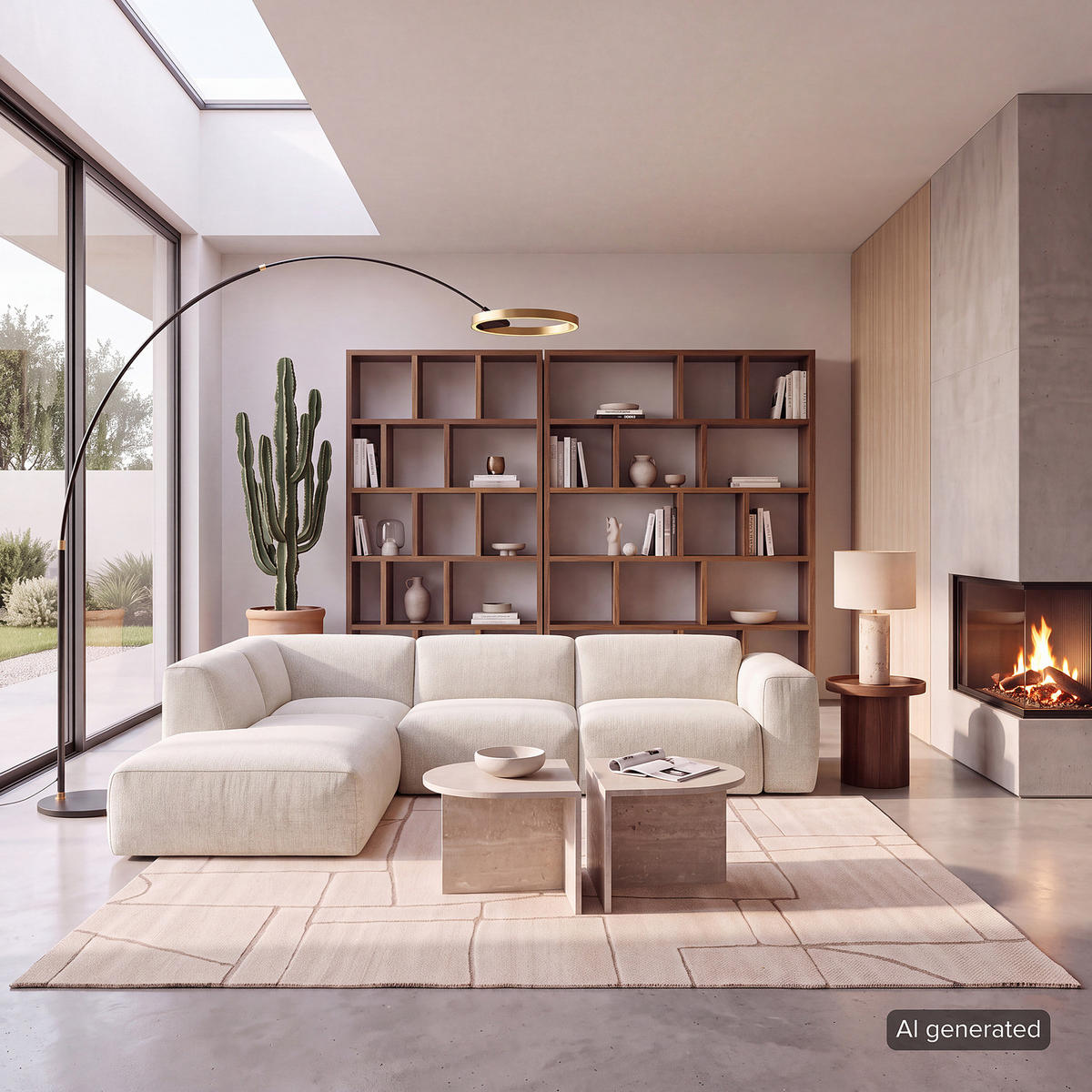 3-SITZER ECKSOFA mit Recamiere - Beige/Schwarz, Kunststoff/Textil (295/231cm) - home24