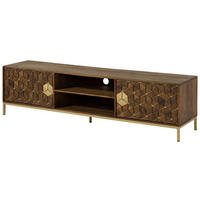 TV-BOARD Mango 190x45x50 braun geölt DIAMOND #205 - Braun, Holz (190/50/45cm) - Massivmoebel24