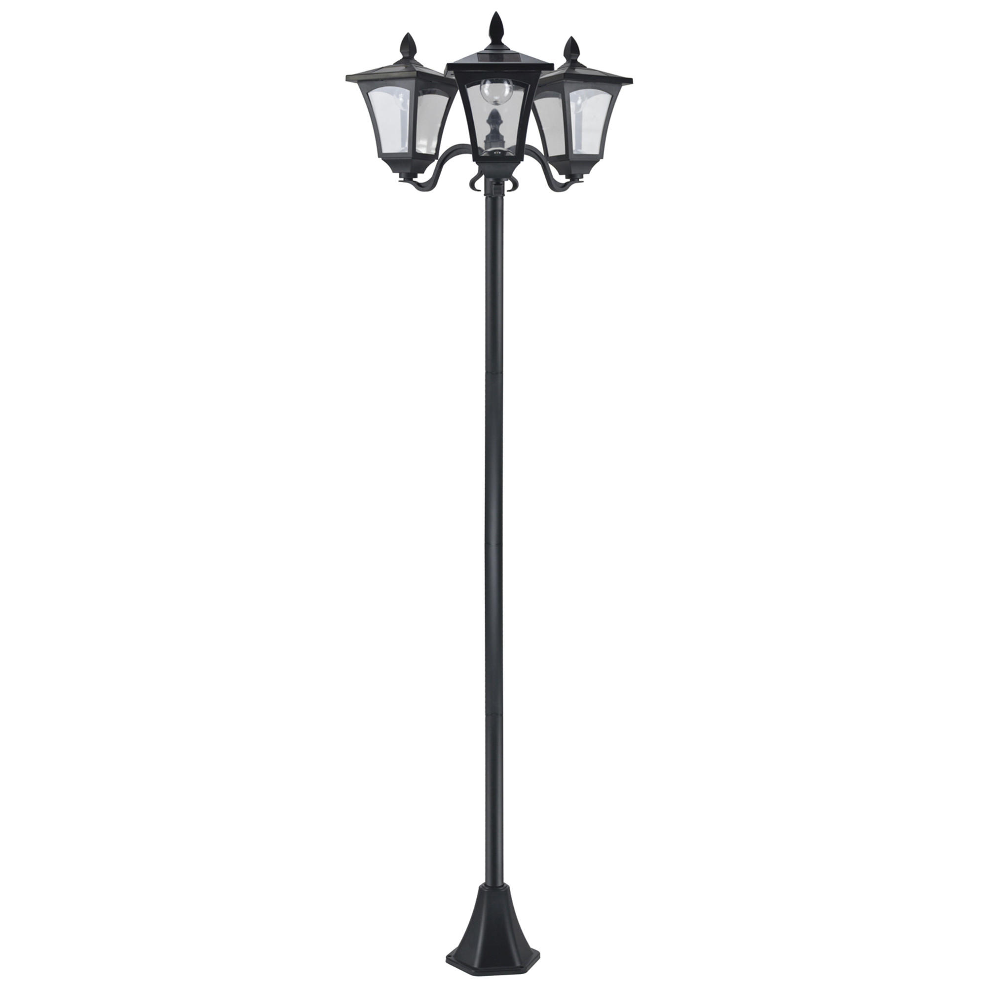 GARTENLATERNE, 201 Edelstahl, Schwarz - Schwarz, Metall (51.5/47/182.5cm) - Outsunny