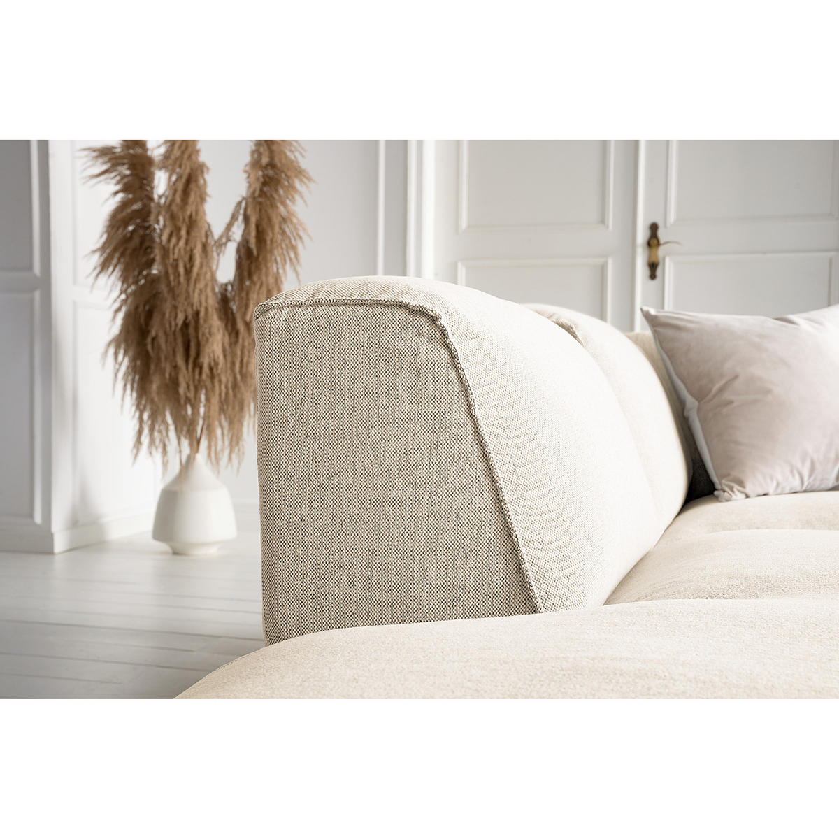 WOHNLANDSCHAFT mit Longchair - Beige/Schwarz, Kunststoff/Textil (325/71/235cm) - home24