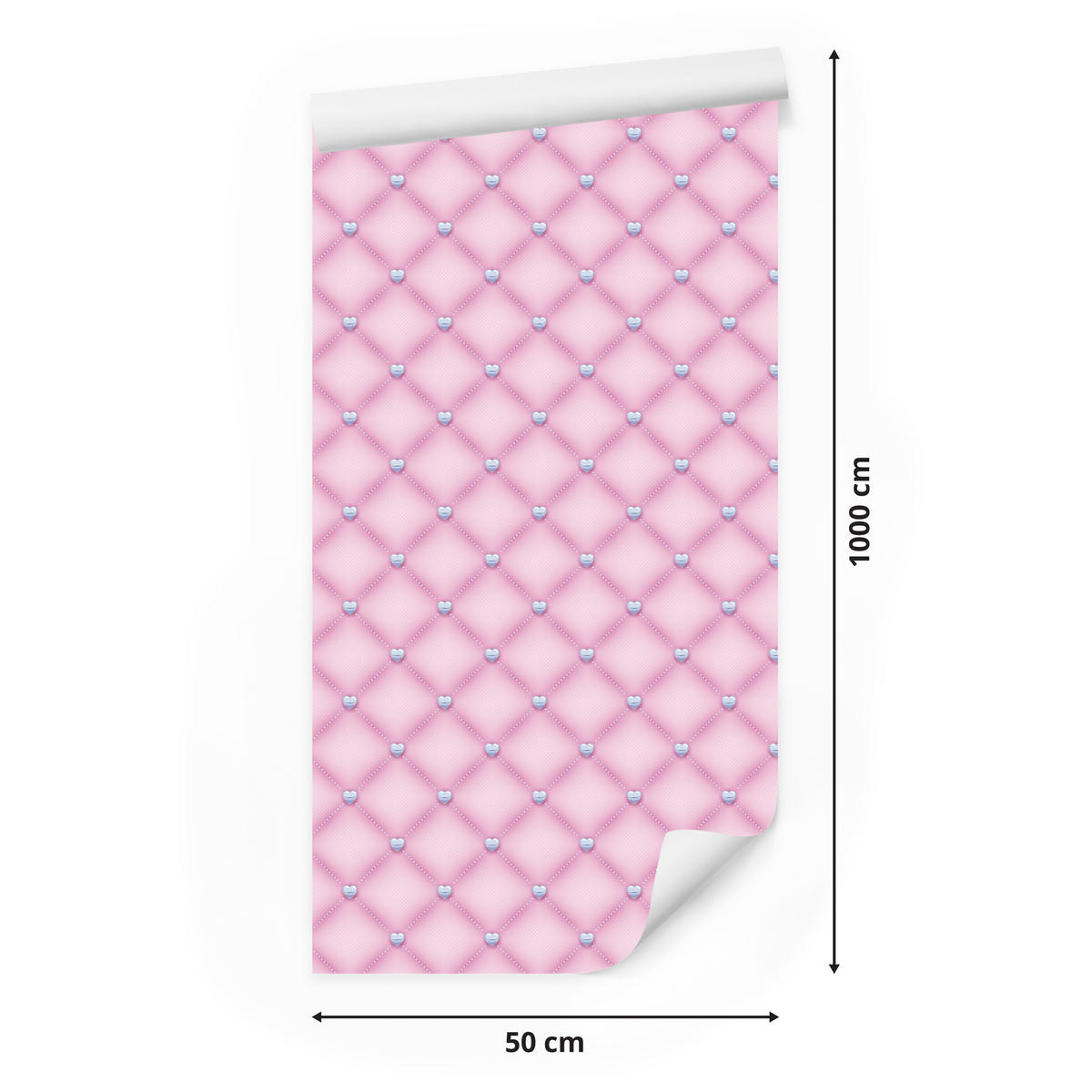 VLIESTAPETE Steppmuster in 3D-Optik – Rosa – 50x1000 cm - Rosa, Papier (50/1000cm) - Muralo