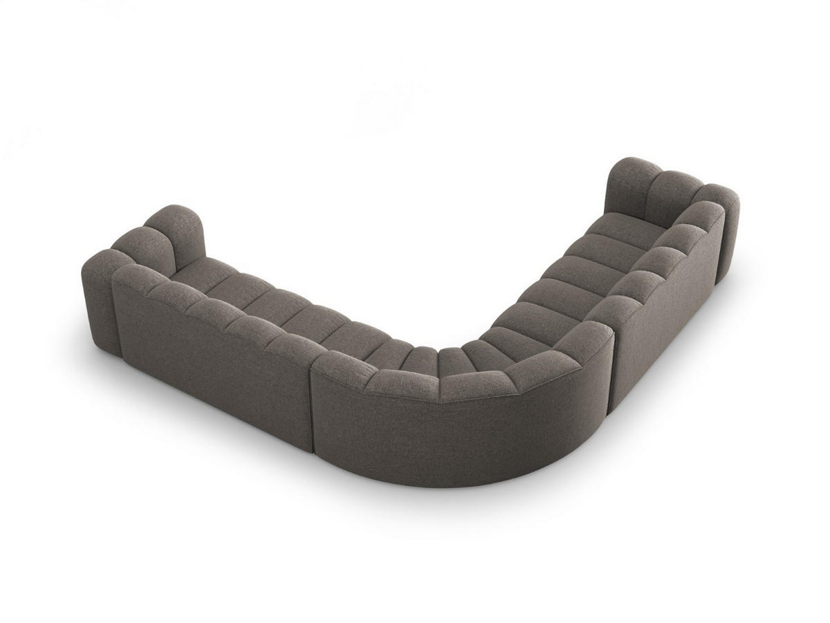 ECKSOFA symmetrisch modular Lupine aus Chenille-Stoff grau 5 Sitzplätze - Grau, Textil (309/309cm) - Micadoni