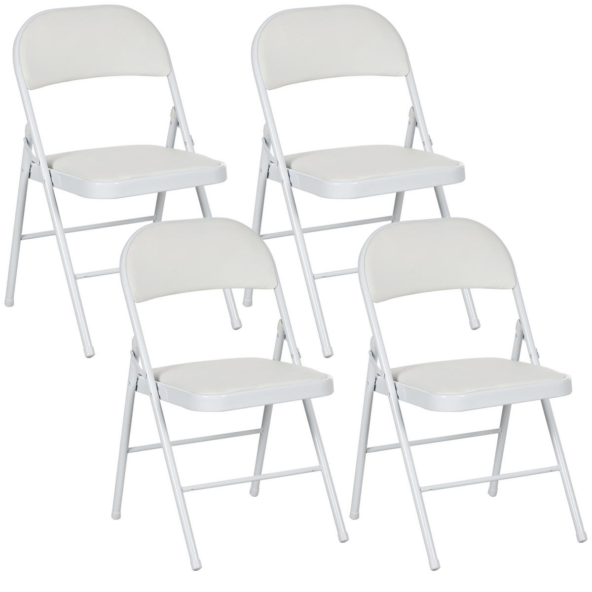 KLAPPSESSEL Weiß 4 Stück - Weiß, Metall (45/78/46cm) - GiPP