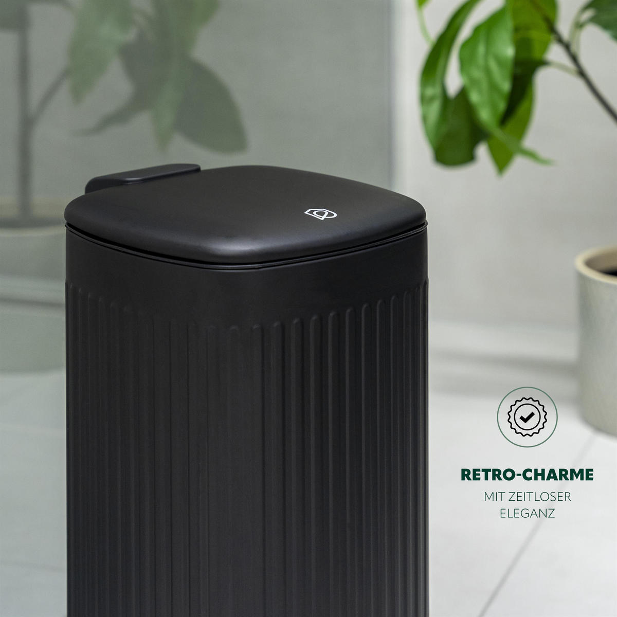 ABFALLEIMER 9 Liter, schwarz - Schwarz, Metall (20/37.5/27.5cm) - eluno