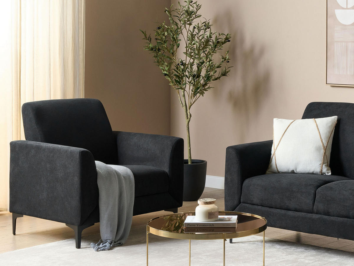 SESSEL schwarz Fenes - Schwarz, Textil (89/90/75cm) - Beliani