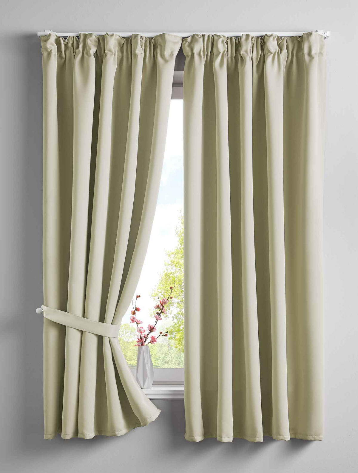 VORHANG 2ER SET NEWYORK HxB 160x140 cm Beige - Beige, Textil (140/160cm) - Gardinenbox