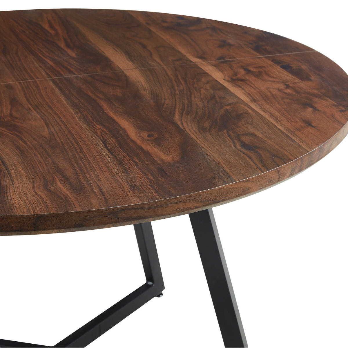 ESSTISCH 110/110/75 cm walnuss aus MDF mit Metallgestell - Walnussfarben, Holzwerkstoff (110/110/75cm) - OKWISH