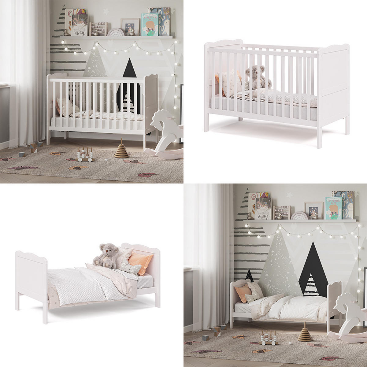 BABYBETT Tobi Weiß 60x120 cm - Weiß, Holz (60/120cm) - VitaliSpa