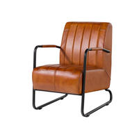 SESSEL Echtleder 59x84x85 cognac IRON LABEL #21 - Braun, Leder (59/85/84cm) - Massivmoebel24