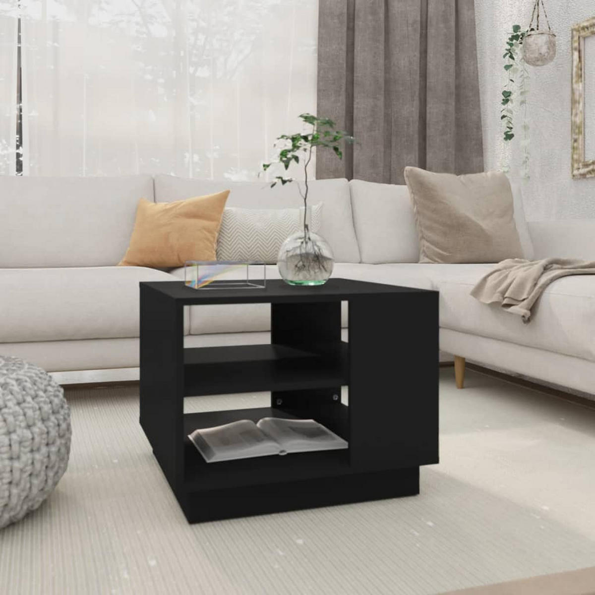 COUCHTISCH Schwarz 55x55x43 cm Holzwerkstoff - Schwarz, Holzwerkstoff (55/55/43cm) - furnicato