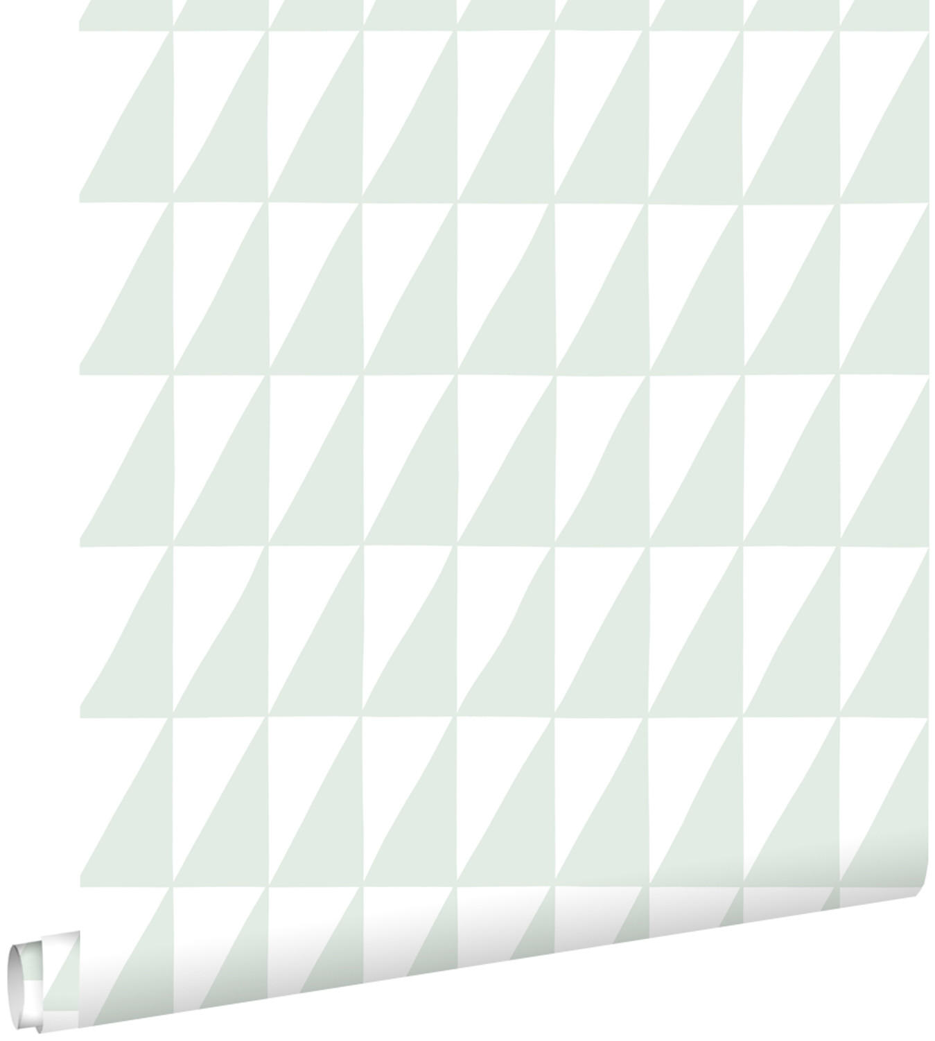 TAPETE grafische Dreiecke 53 cm x 10.05 m - Grün, Papier (53/0.1cm) - ESTAhome