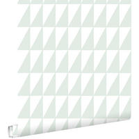 TAPETE grafische Dreiecke 53 cm x 10.05 m - Grün, Papier (53/0.1cm) - ESTAhome