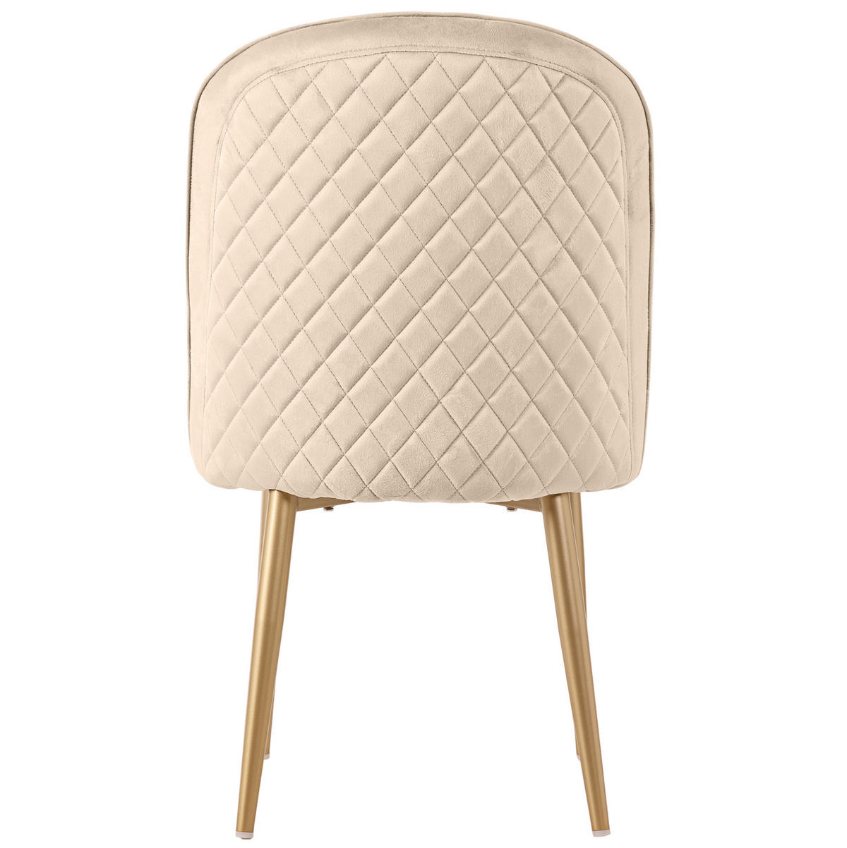 ESSZIMMERSTUHL 2er-Set Samt Beige mit goldfarbenen Metallbeinen - Beige, Metall (62/87.5/45.5cm) - Meubliv