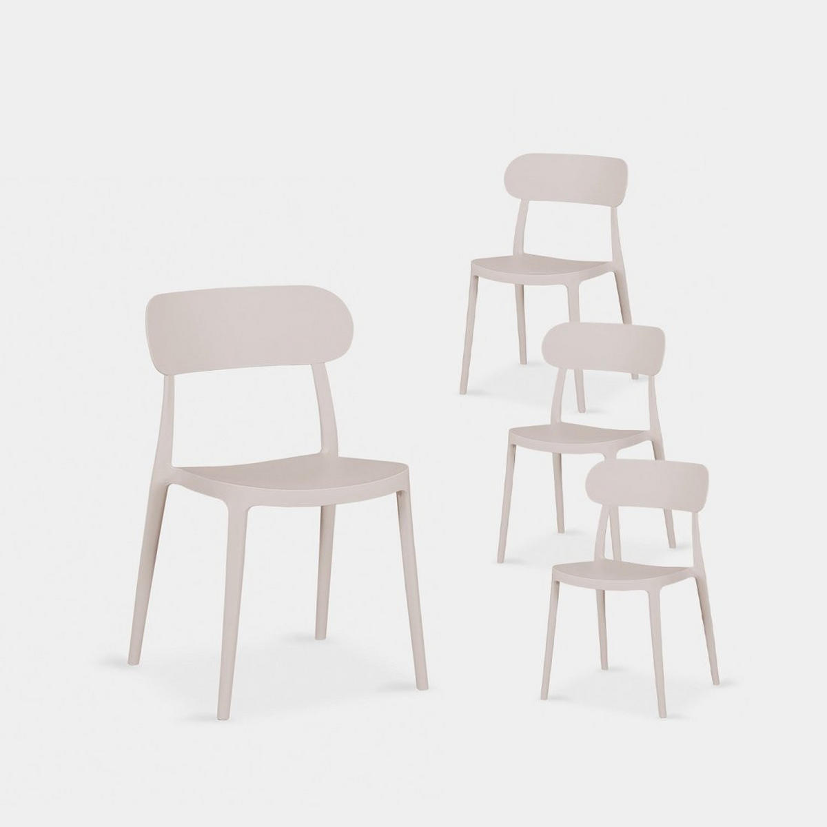 GARTENSTUHL Moira Beige 47 cm x 80 cm 4er-Set - Beige, Kunststoff (47/80/51cm) - Klast Home