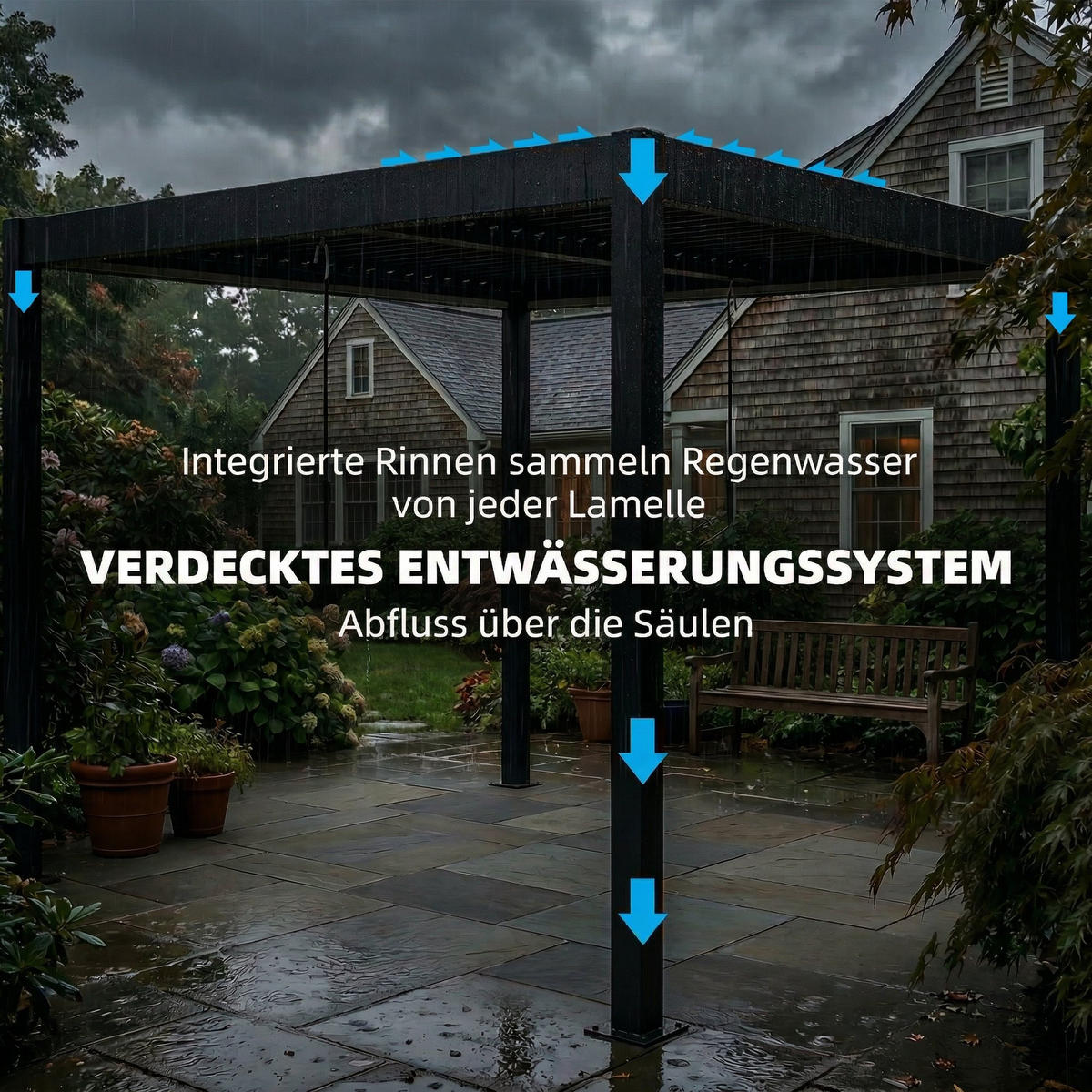 PERGOLA Aluminium Dunkelgrau - Dunkelgrau, Metall (300/250/300cm) - Outsunny