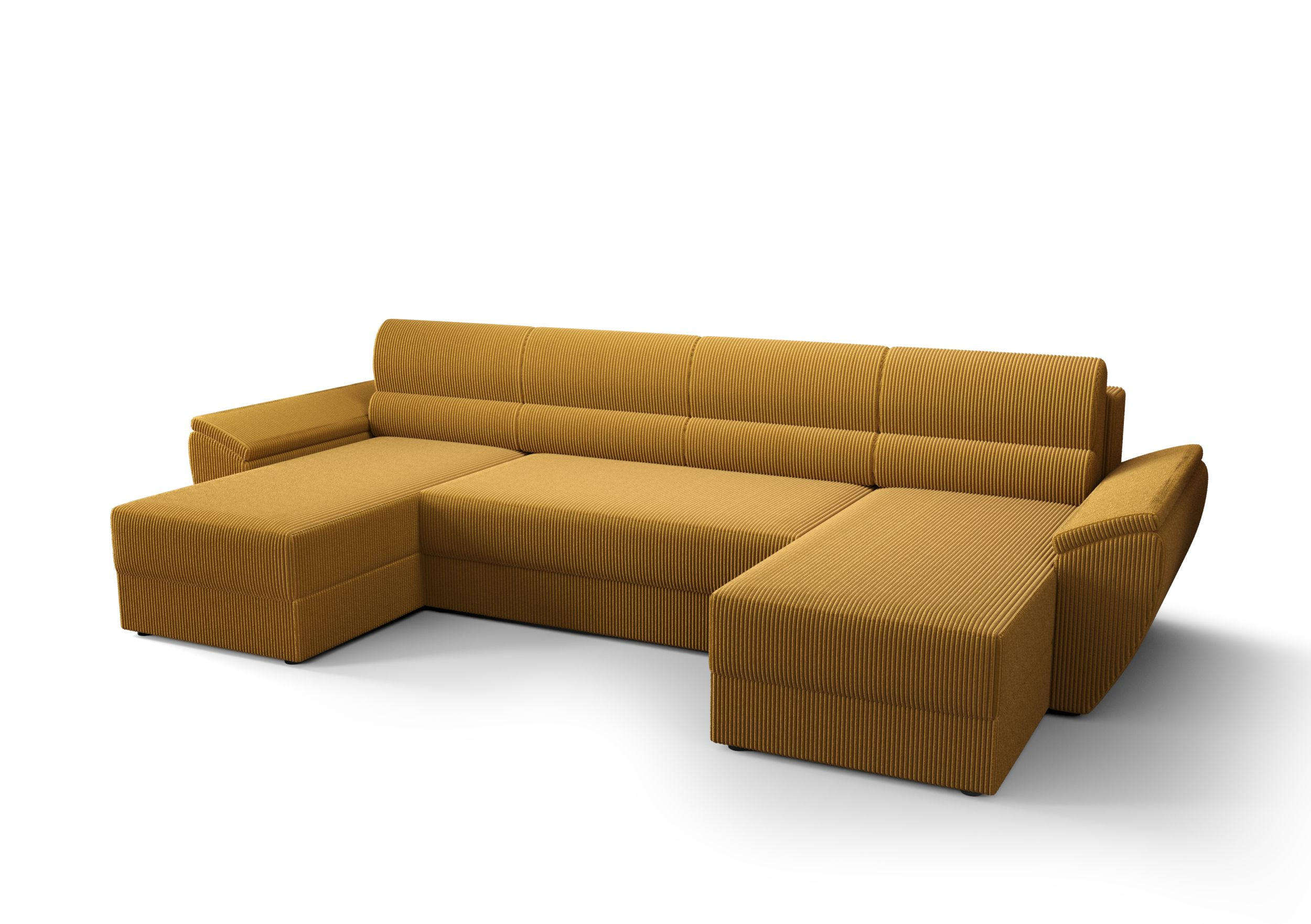 ECKSOFA REBIU2 Poso 01 mit Schlaffunktion - Currygelb, Textil (326/86/140cm) - Bedante