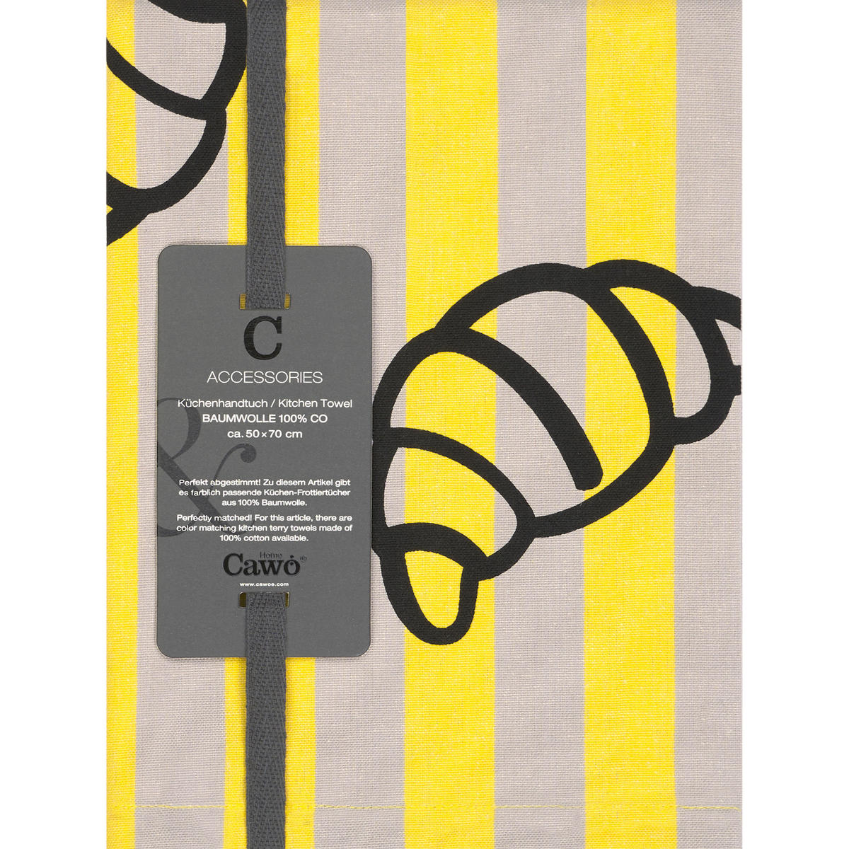 GESCHIRRTÜCHER PRINTS & STRIPES CROISSANTS 544 STEIN/GELB - 53 - Gelb, Textil (50/70cm) - Cawö