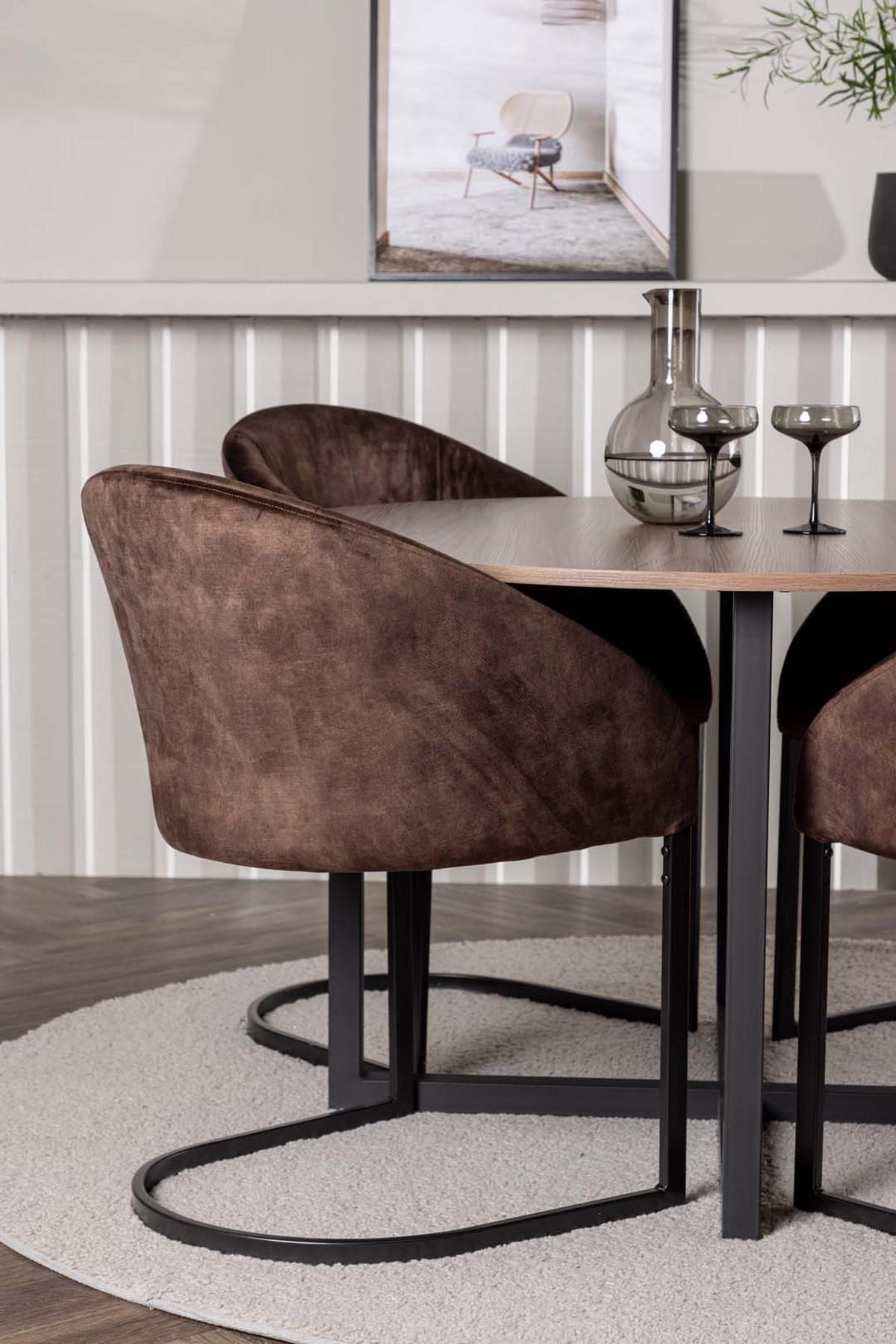 ESSGRUPPE, Durango, Tisch Braun, Stühle Braun, Holz, 120 x 120 x 75 cm, 5-teilig - Braun, Holz/Metall (120/75/120cm) - ebuy24