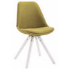 STUHL Stoff grün - Weiß/Grün, Holz/Textil (48/84/56cm) - CLP