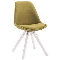 STUHL Stoff grün - Weiß/Grün, Holz/Textil (48/84/56cm) - CLP