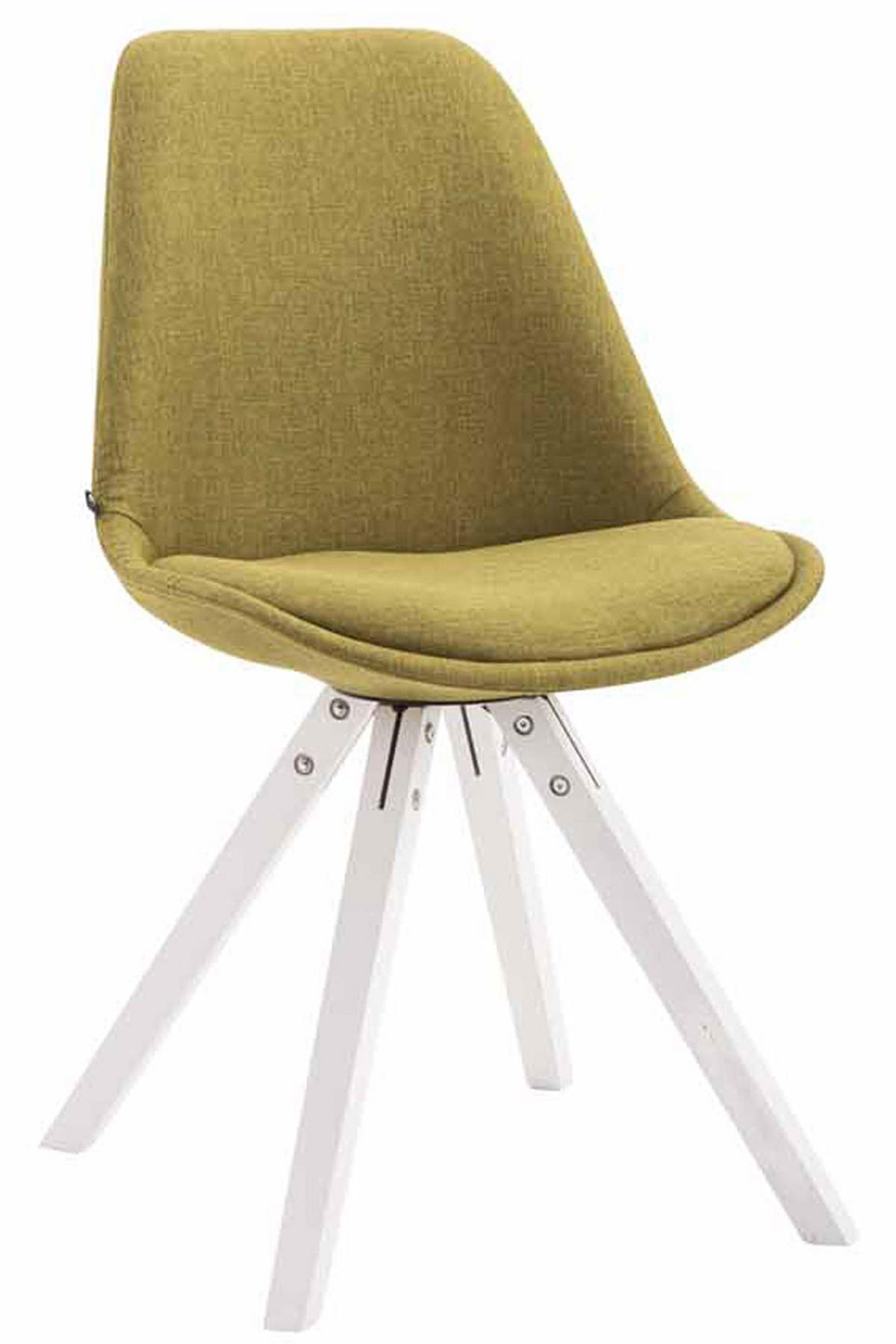 BESUCHERSTUHL Toulon, 4er Set Stoff, Gestell Holz Square Weiß Grün - Weiß/Grün, Holz/Buchenholz (48/83/56cm) - TPFLiving