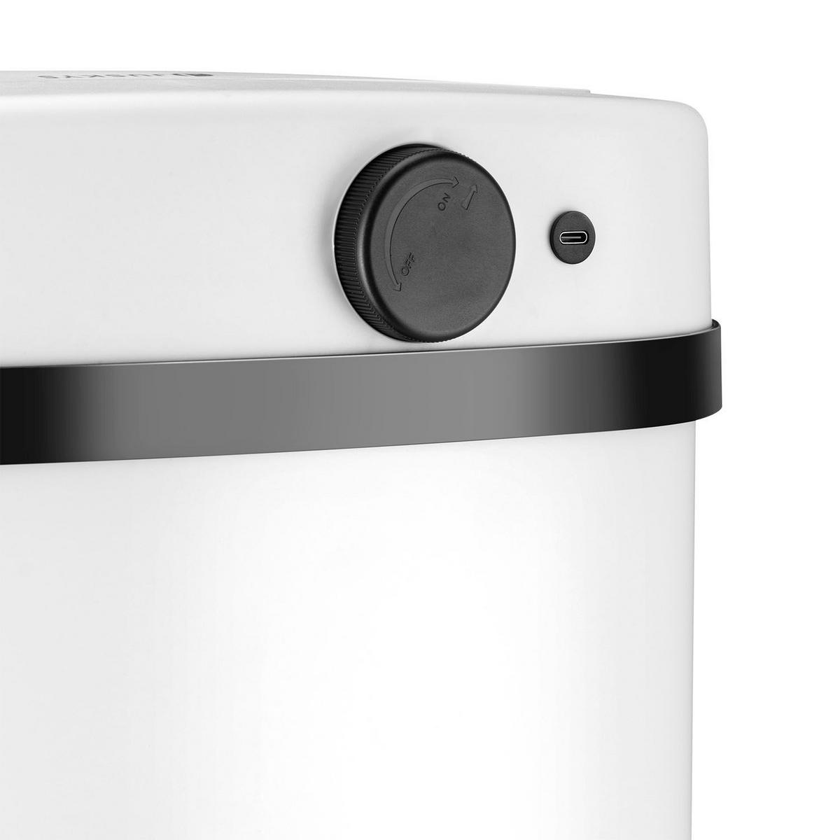 MÜLLEIMER viereckig 60L weiß mit Sensor - Weiß, Metall (40/63/29cm) - Juskys
