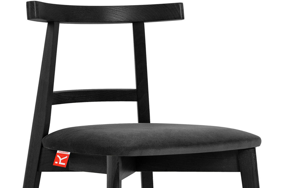 ESSTISCHSTÜHLE LILIO 2 St Vintage, Graphit / schwarz - Dunkelgrau/Schwarz, Holz/Textil (47/76/45cm) - KONSIMO®