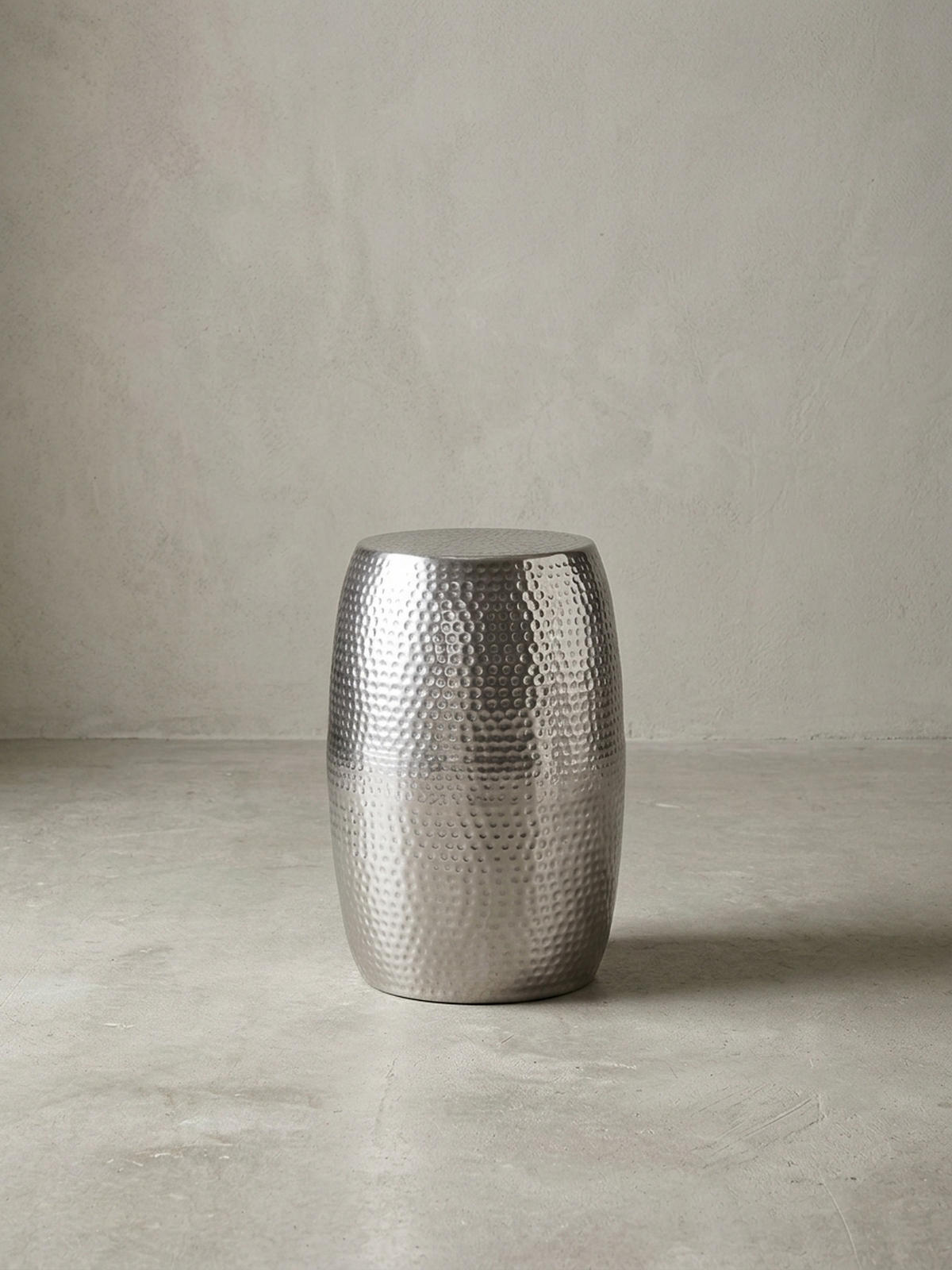 BEISTELLTISCH Aluminium Orientalisch ENNS, Silber 30x30x49 cm - Silberfarben, Metall (30/30/49cm) - KADIMA DESIGN