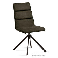 ESSZIMMERSTUHL drehbar (4er-Set) Deedea 47x92x60 Schwarz/Khaki - Dunkelgrün/Schwarz, Kunststoff (60/92/47cm) - 58aufmkessel