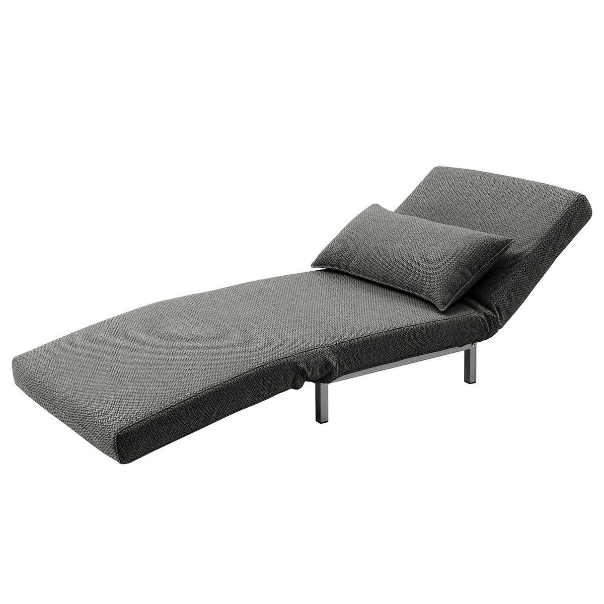 SCHLAFSESSEL - Anthrazit/Silberfarben, Textil/Metall (77/78/85cm) - home24