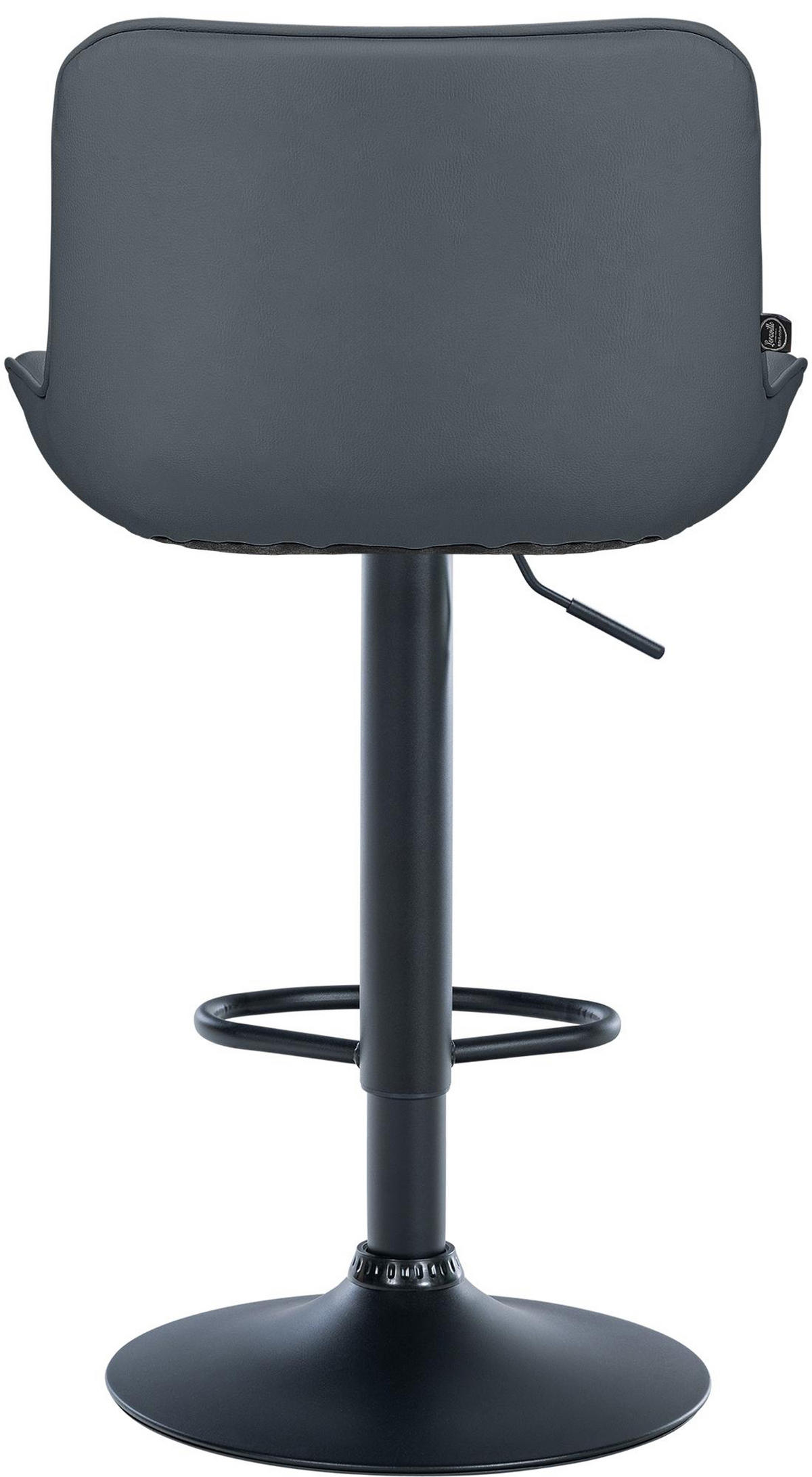 BARHOCKER 2er Set Vulcano Kunstleder schwarz grau - Schwarz/Grau, Kunststoff/Metall (49/106/51cm) - TPFLiving
