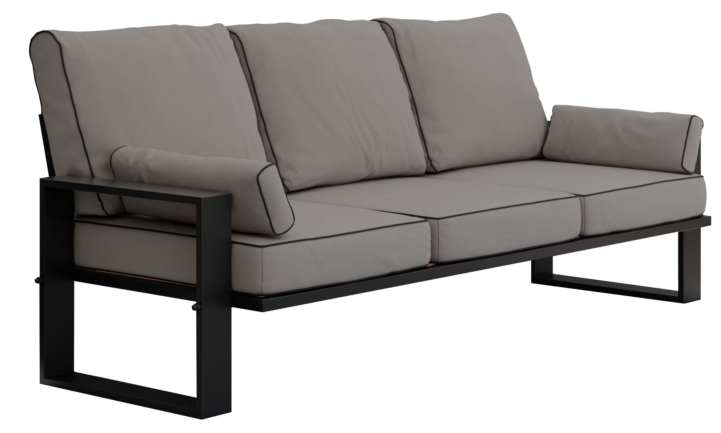 GARTENSOFA Elba 3 Sitzer - Grau - Grau, Textil (215/90/87cm) - MKS