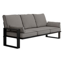 GARTENSOFA Elba 3 Sitzer - Grau - Grau, Textil (215/90/87cm) - MKS