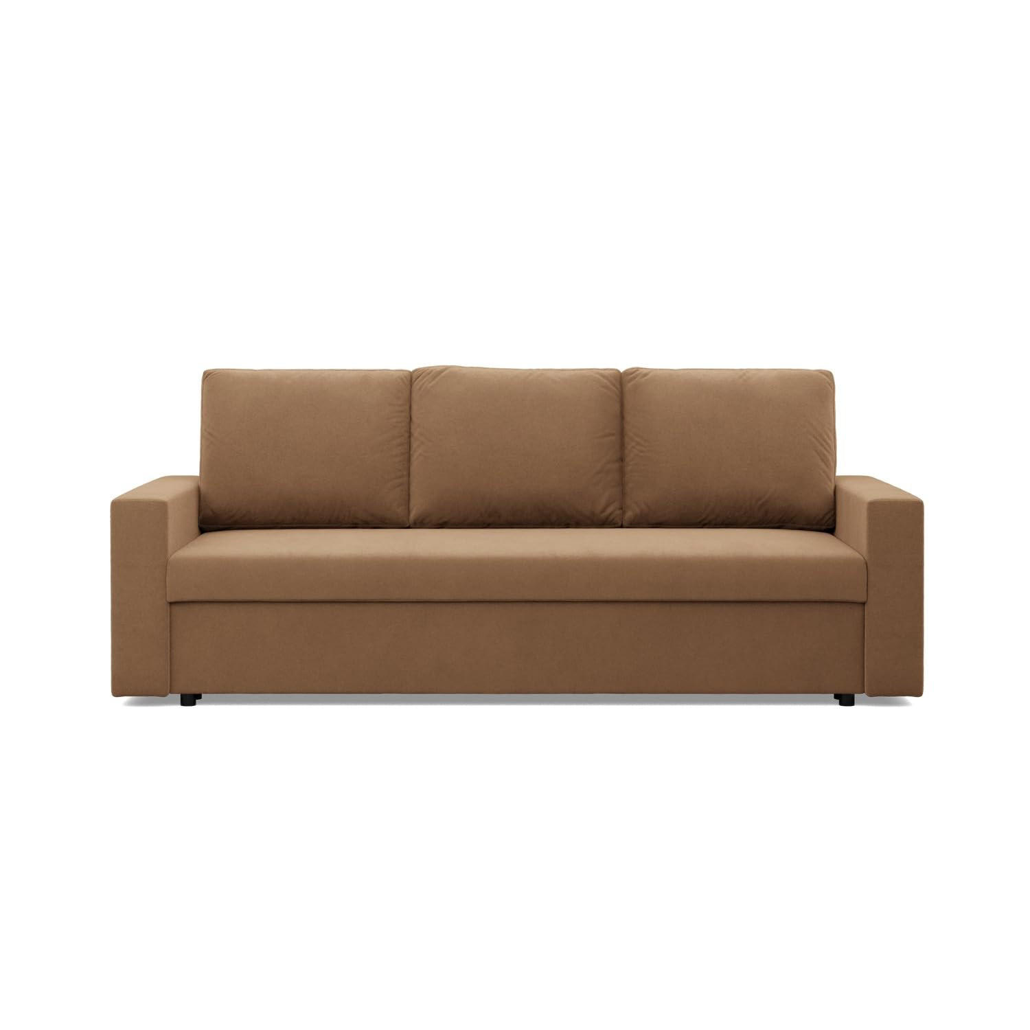 SOFA 3-SITZER MIT SCHLAFFUNKTION NEO, Braun - Braun, Textil (220/85/92cm)