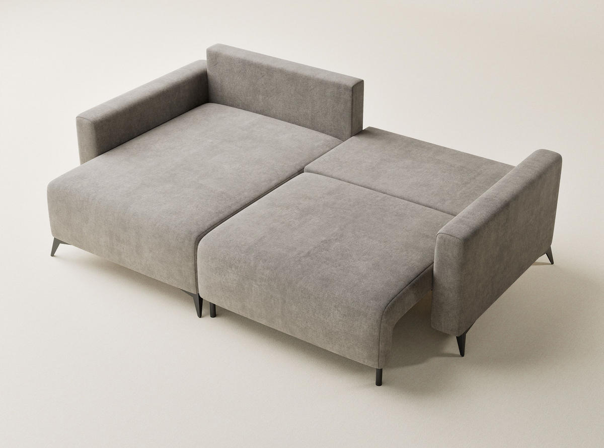 ECKSOFA MIT SCHLAFFUNKTION Leon Braun Webstoff - Schwarz/Braun, Holz/Holzwerkstoff (148/239cm) - Maison de Reve