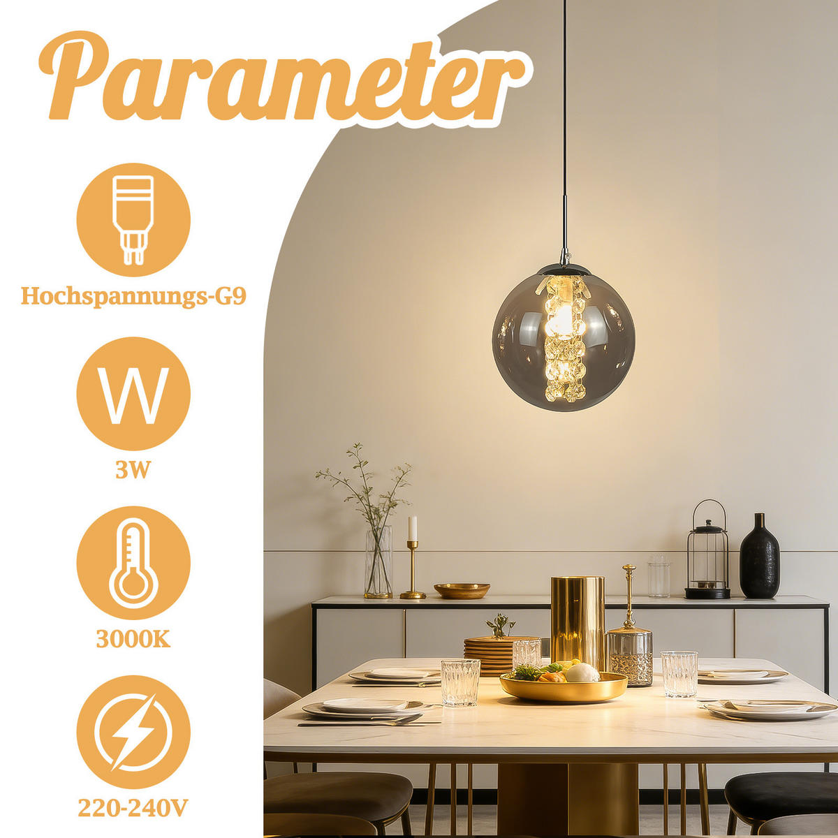 PENDELLEUCHTE Calenor 15/10/150 cm - Grau, Glas (15/10/150cm) - ZMH