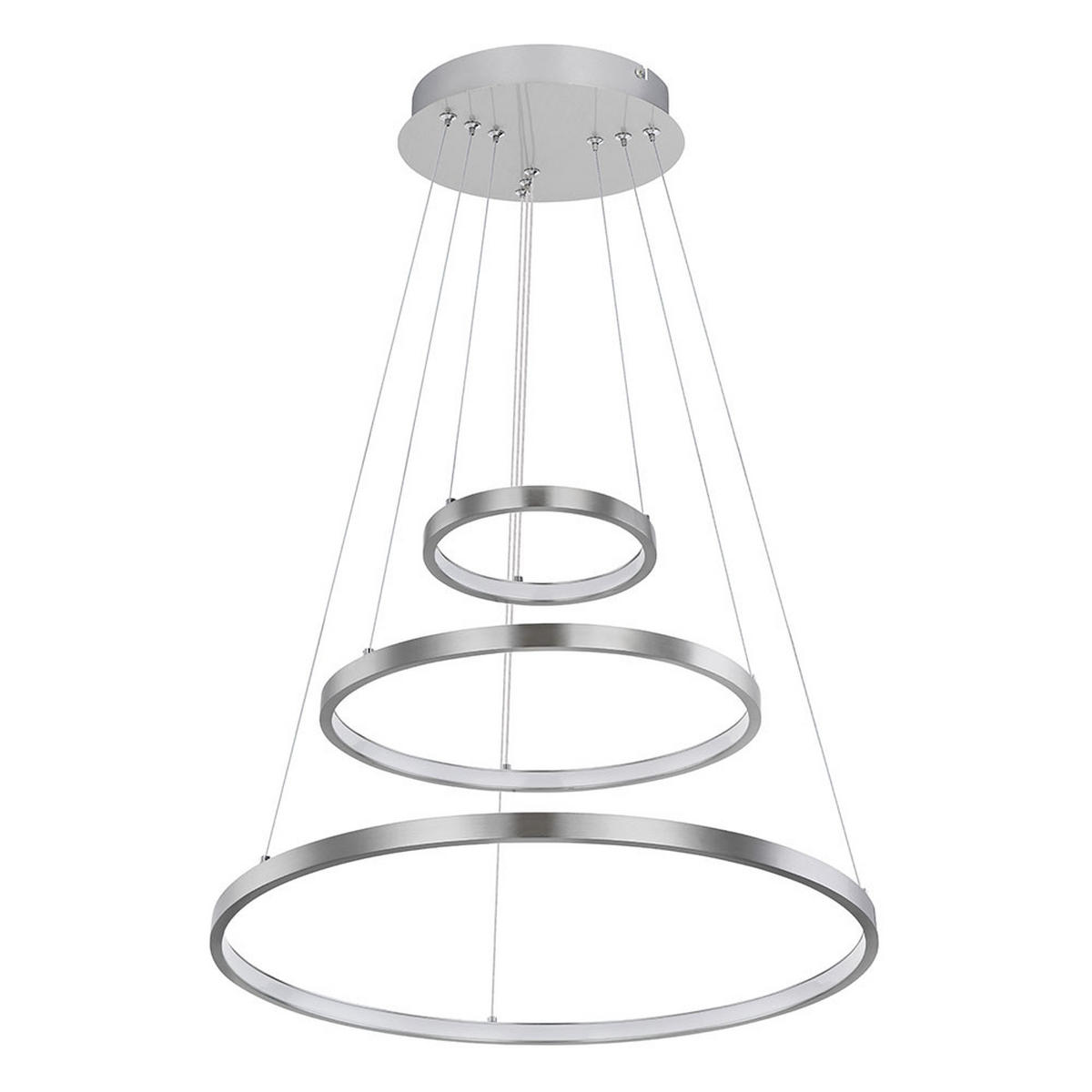 LED HÄNGELEUCHTE RALPH Silber matt - Silberfarben, Metall (51/51/120cm) - Globo Lighting