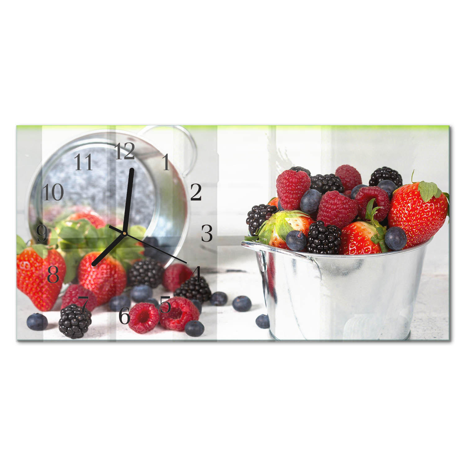 WANDUHR 60x30 cm - Horizont - Rot, Glas (60/30/0.4cm) - TULUP