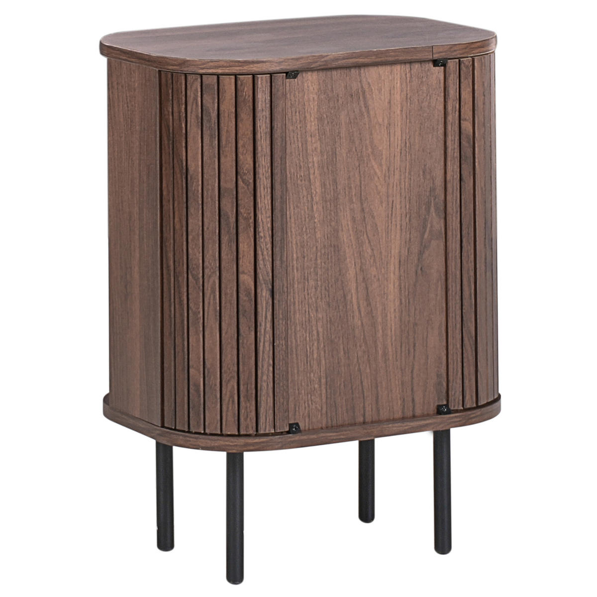 NACHTTISCH Braun Bradley - Dunkelbraun/Schwarz, Holzwerkstoff (30/40/55cm) - Beliani