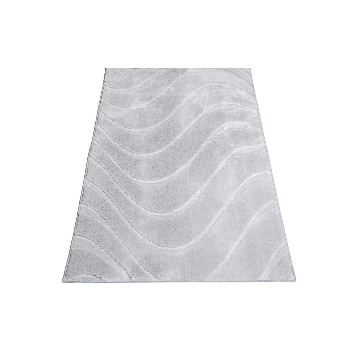 BADTEPPICH Waschbar Bath Waves 400 Grau 40x60 cm - Grau, Textil (40/60cm) - carpet city