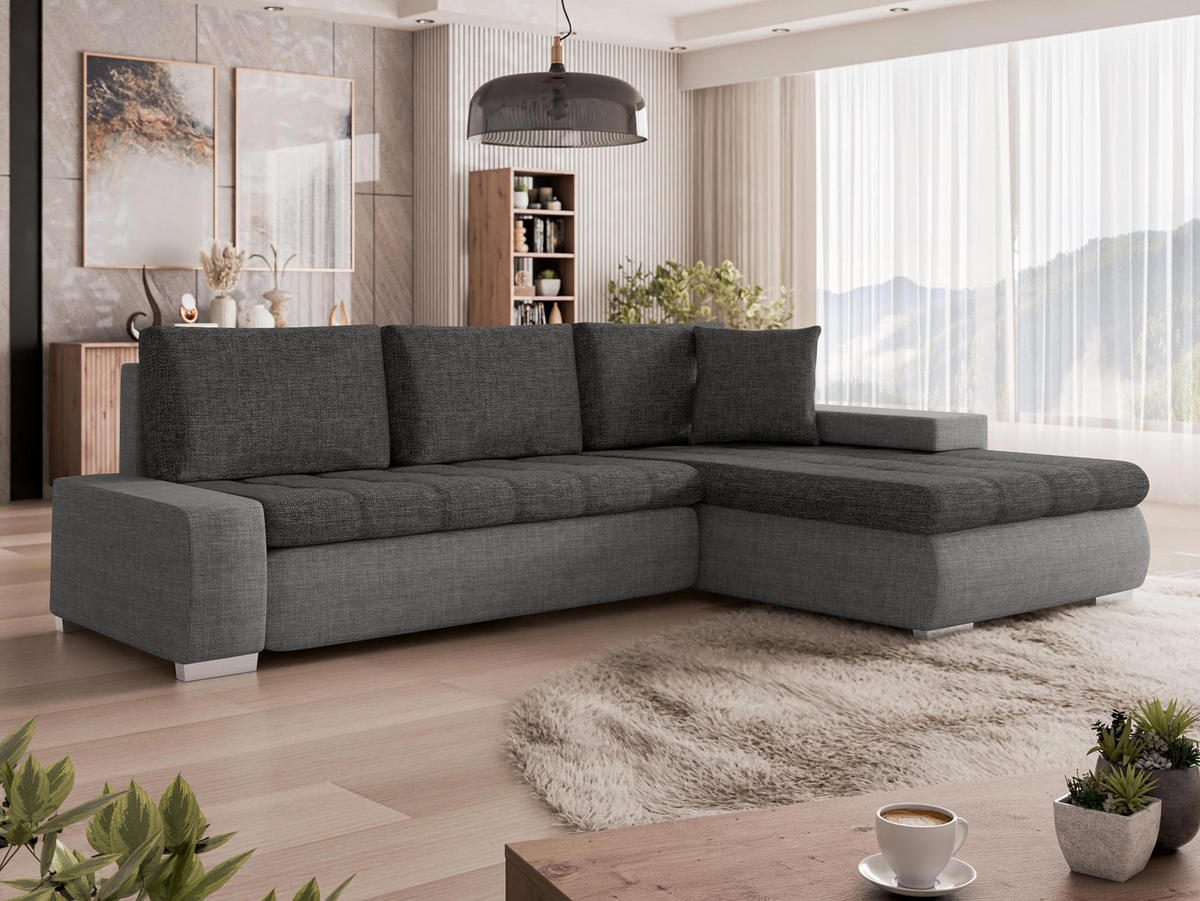 ECKSOFA Orkan Mini Lux - Grau, Holz/Textil (265/185cm) - MIRJAN24