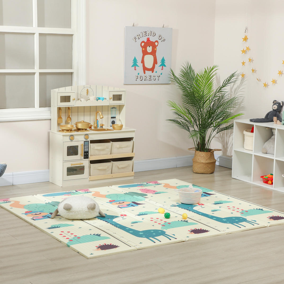 SPIELMATTE DE-18927 196x176 cm, faltbar, doppelseitig Bunt - Multicolor, Kunststoff (176/196cm) - ComfortXL