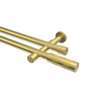 GARDINENSTANGEN-SET Prestige Mavell 160 cm, 2-läufig (ohne Ringe), 20 mm Ø Messing-Optik - Messingfarben/Goldfarben, Metall (160cm) - INTERDECO